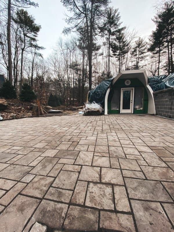 Large paver patio installation by R.F. Masonry